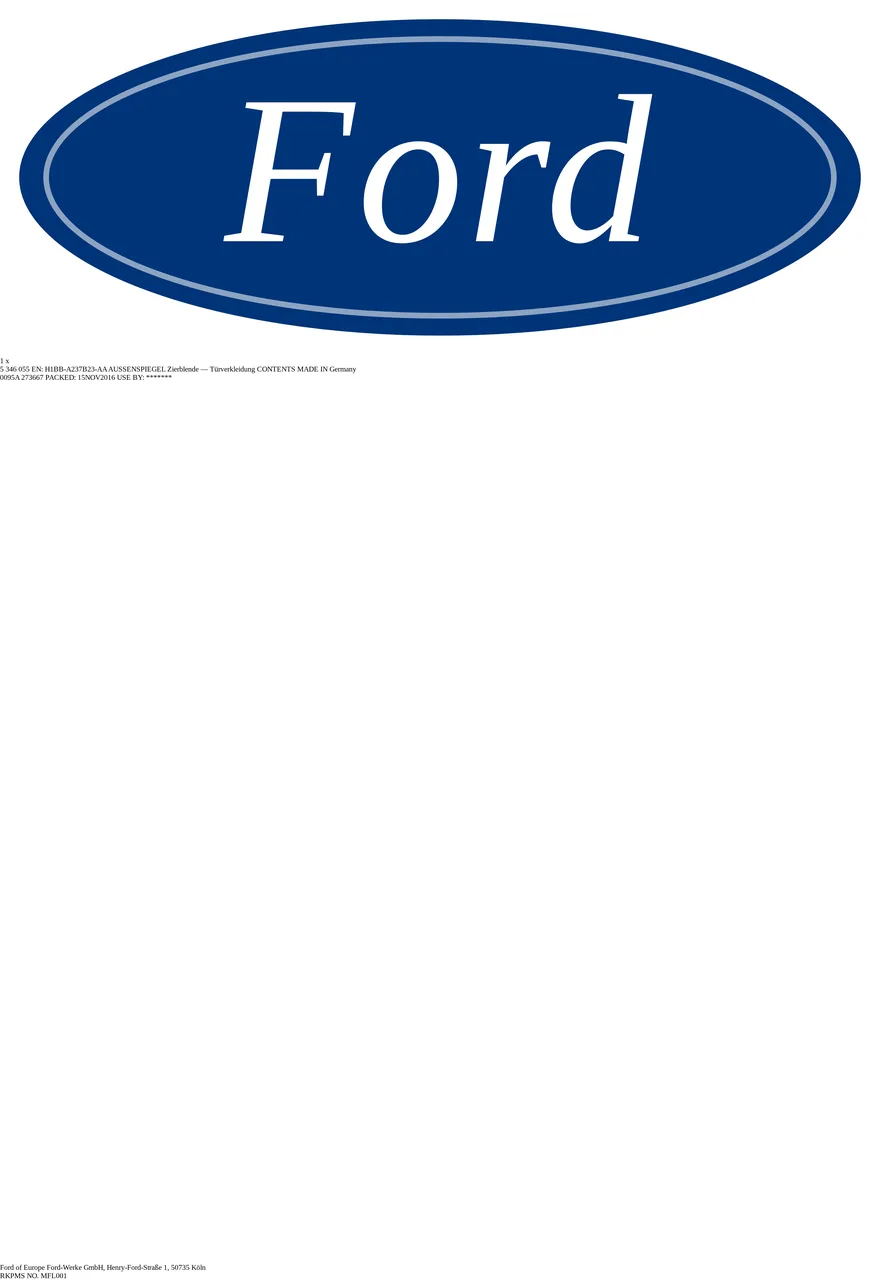 Étiquette OEM FORD 5346055 — RETROVISEUR-EXT