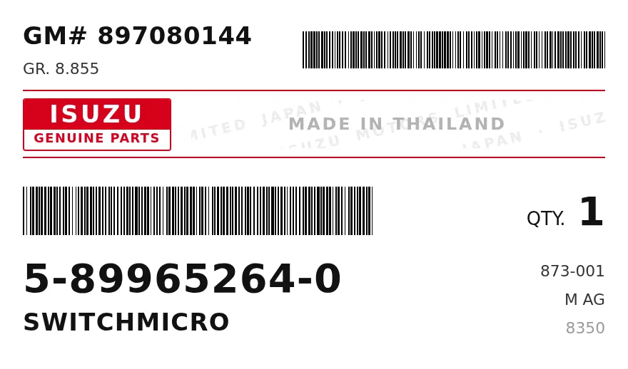 Étiquette OEM ISUZU 58996-52640 — SWITCHMICRO