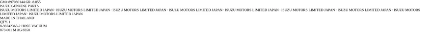 Étiquette OEM ISUZU 89824-23632 — HOSE VACUUM