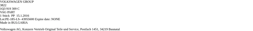 Etichetta OEM SEAT 1Q3919309C — VAG PART