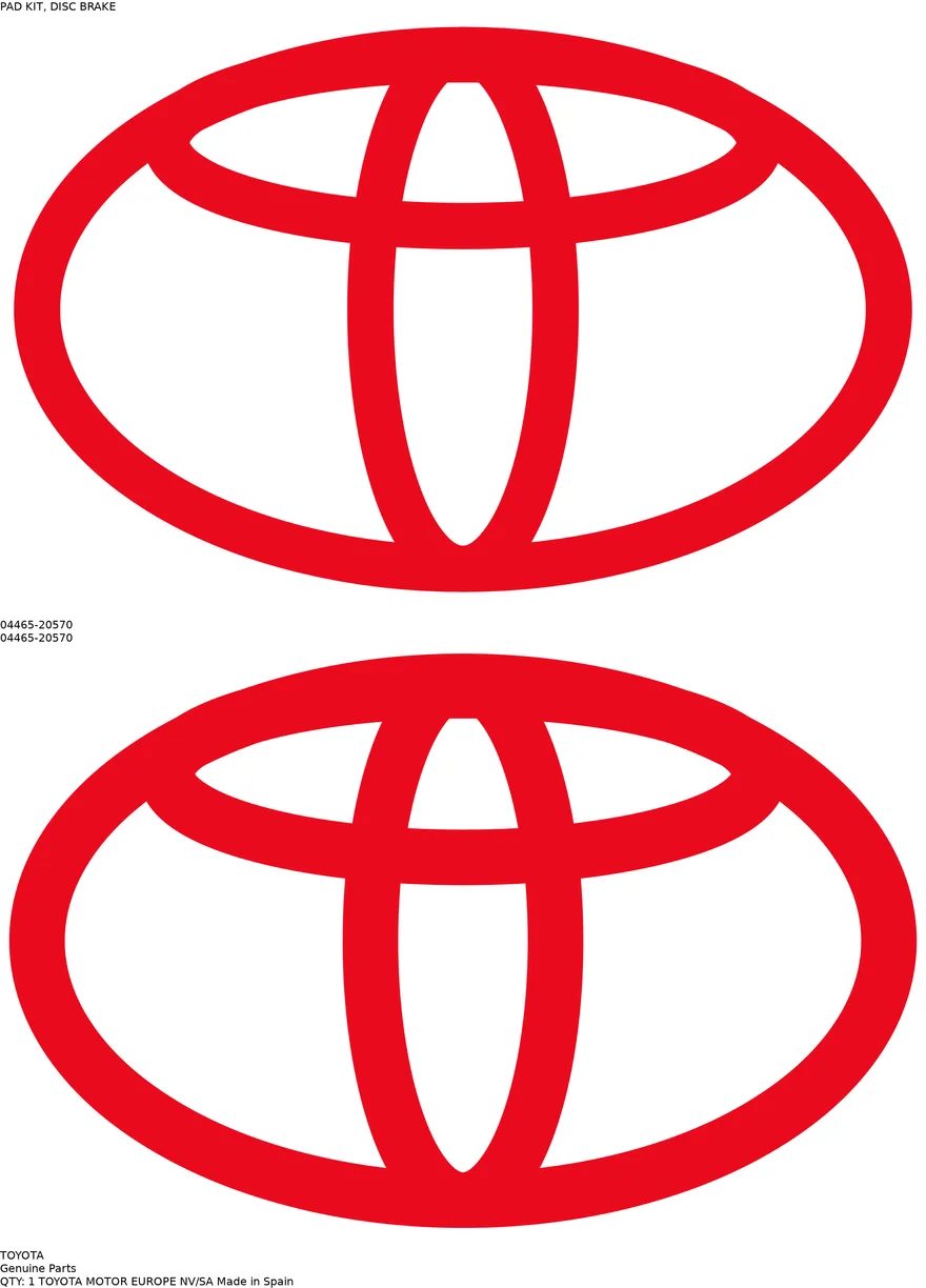 Étiquette OEM TOYOTA 04465-20570 — PLAQUETTES FREIN AV