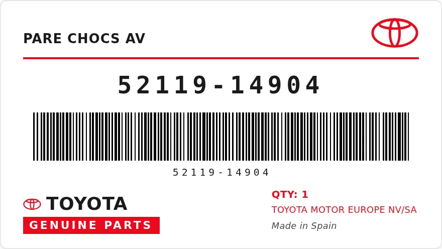 Etichetta OEM TOYOTA 52119-14904 — COVER