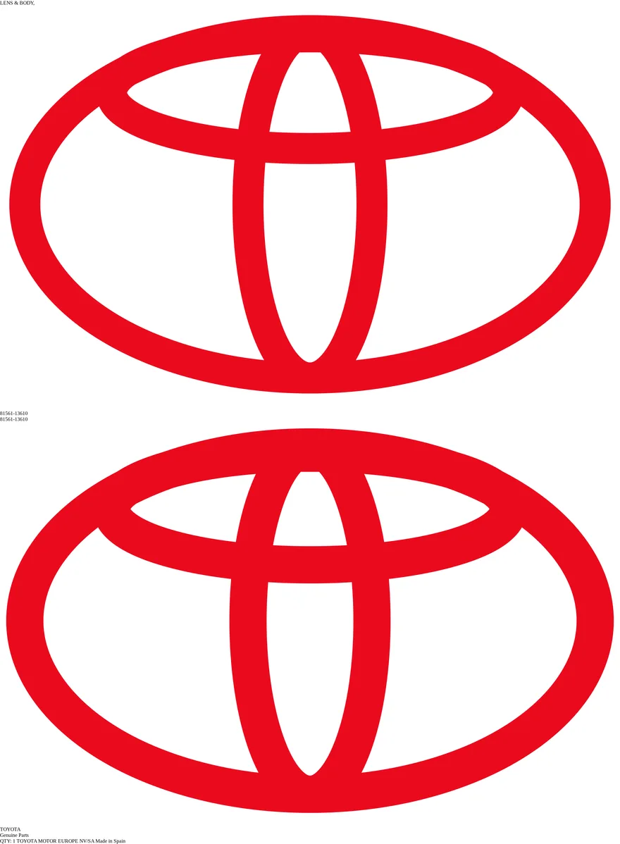 OEM-etiket TOYOTA 81561-13610 — LENS & BODY,