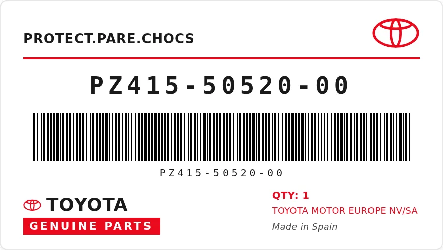 OEM-etiket TOYOTA PZ415-50520-00 — BUMPER CORNER PROTECTOR AVENSIS VERSO