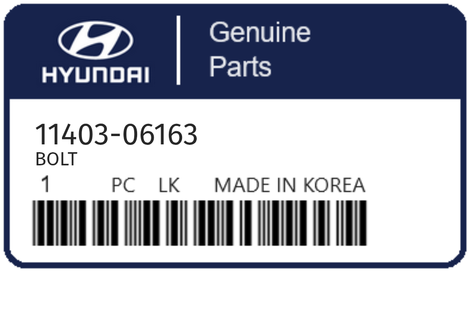 HYUNDAI - 11403-06163 BOLT