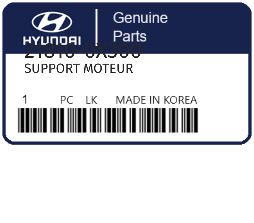 HYUNDAI - 21810-0X300 SUPPORT MOTEUR