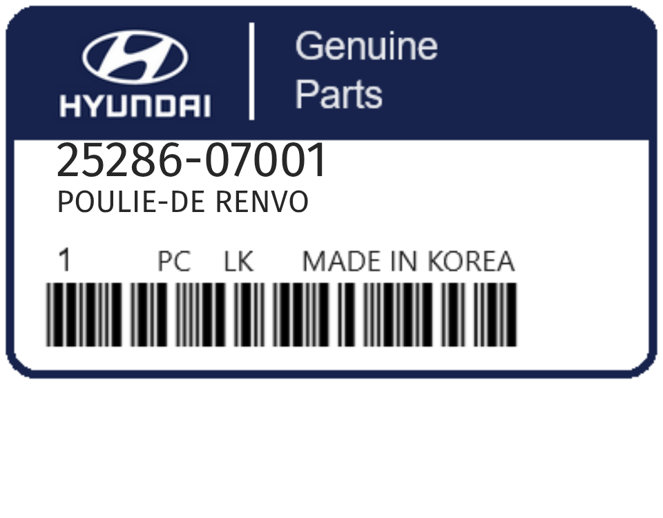 HYUNDAI - 25286-07001 POULIE-DE RENVO