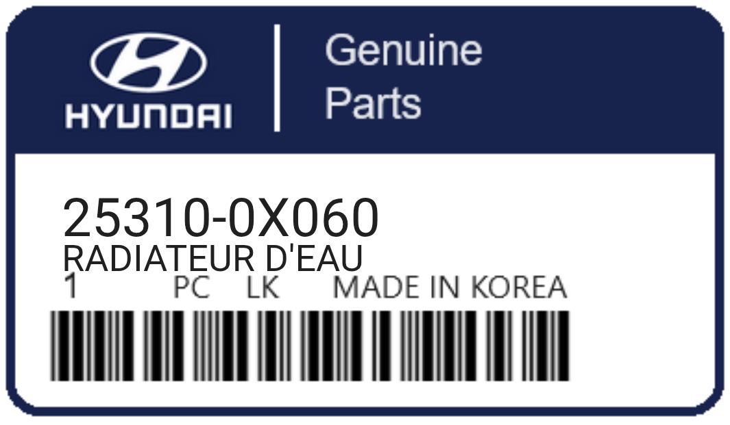 HYUNDAI - 25310-0X060 RADIATEUR D'EAU