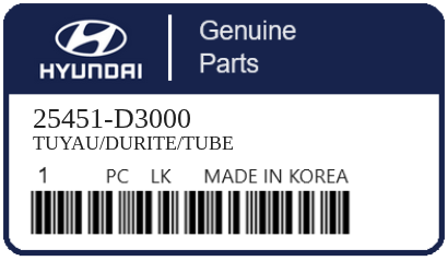 HYUNDAI - 25451-D3000 TUYAU/DURITE/TUBE
