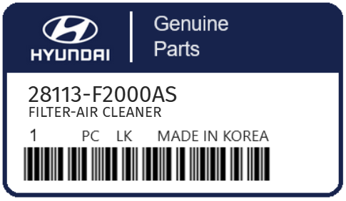 HYUNDAI - 28113-F2000AS FILTER-AIR CLEANER