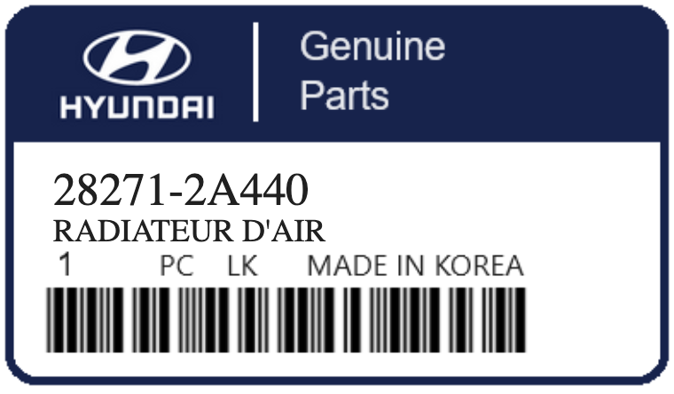 HYUNDAI - 28271-2A440 RADIATEUR D'AIR
