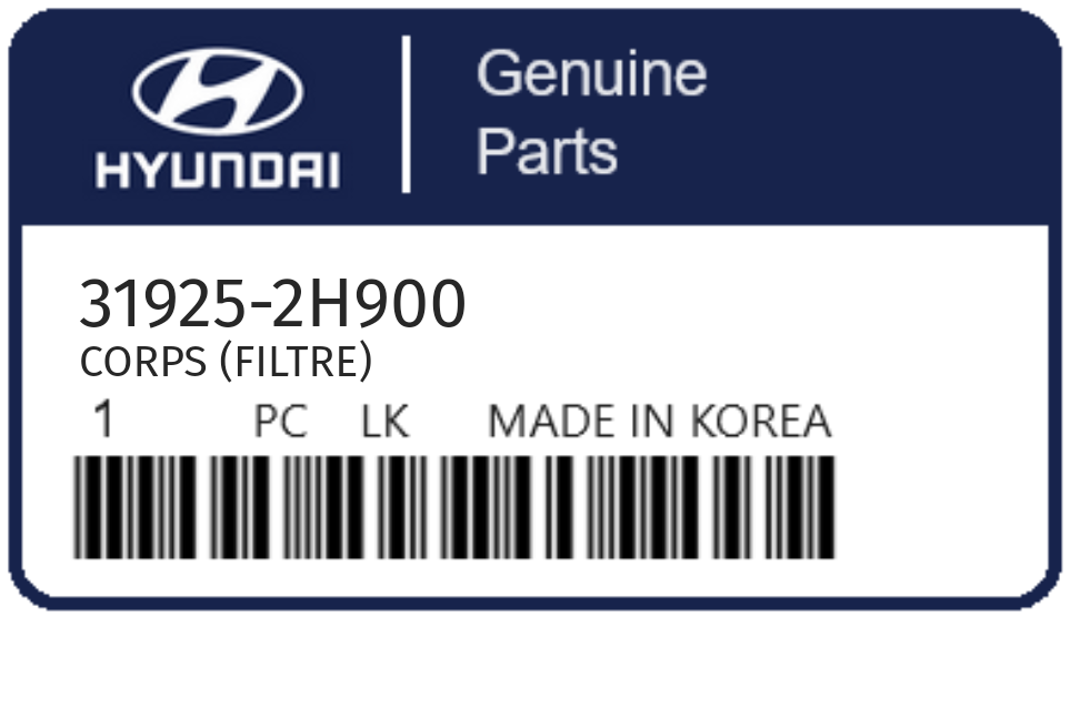 HYUNDAI - 31925-2H900 CORPS (filtre)