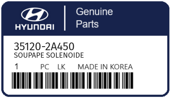 HYUNDAI - 35120-2A450 SOUPAPE SOLENOIDE