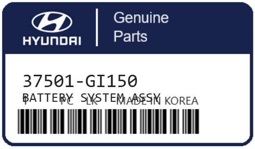 HYUNDAI - 37501-GI150 BATTERY SYSTEM ASSY