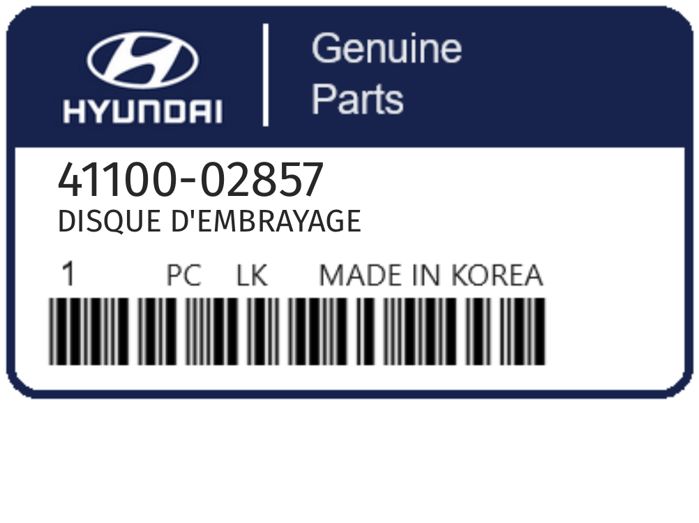 HYUNDAI - 41100-02857 DISQUE D'EMBRAYAGE