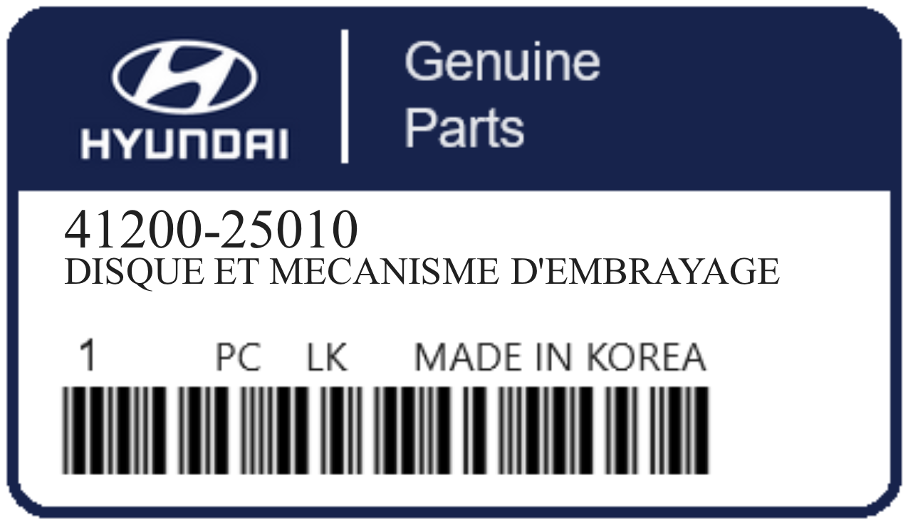 HYUNDAI - 41200-25010 DISQUE ET MECANISME D'EMBRAYAGE