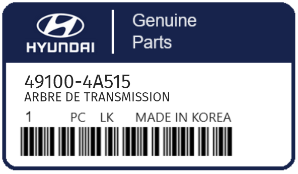 HYUNDAI - 49100-4A515 ARBRE DE TRANSMISSION