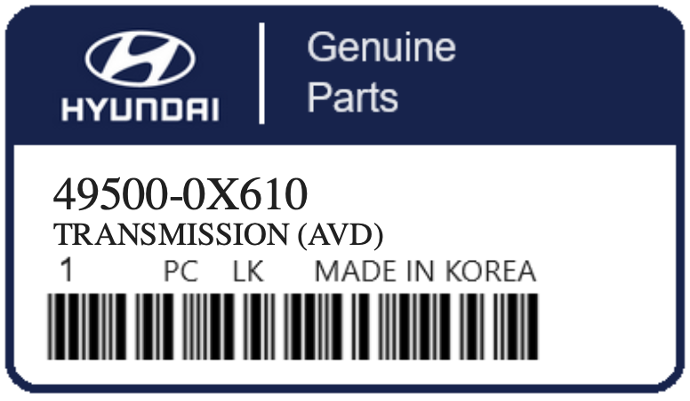 HYUNDAI - 49500-0X610 TRANSMISSION (avd)