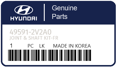 HYUNDAI - 49591-2V2A0 JOINT & SHAFT KIT-FR