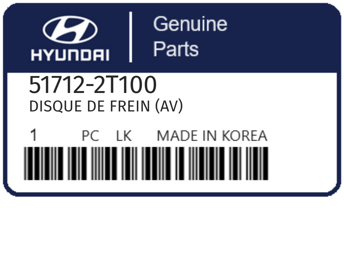 HYUNDAI - 51712-2T100 DISQUE DE FREIN (av)