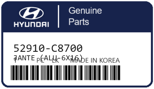 HYUNDAI - 52910-C8700 JANTE (alu-6x16)