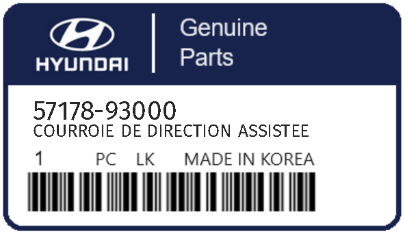 HYUNDAI - 57178-93000 COURROIE DE DIRECTION ASSISTEE