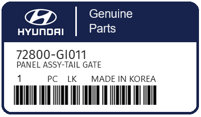 HYUNDAI - 72800-GI011 PANEL ASSY-TAIL GATE