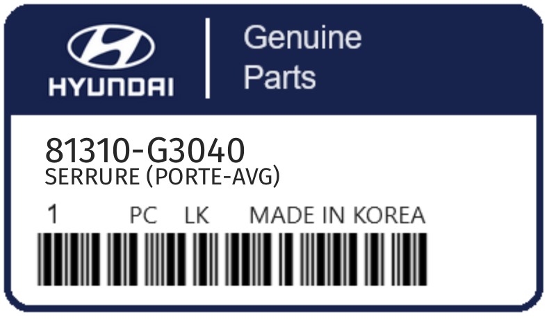 HYUNDAI - 81310-G3040 SERRURE (porte-avg)