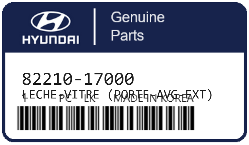 HYUNDAI - 82210-17000 LECHE-VITRE (porte-avg-ext)