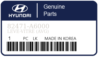 HYUNDAI - 82471-A6000 LEVE-VITRE (avg)