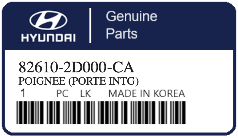 HYUNDAI - 82610-2D000-CA POIGNEE (porte intg)