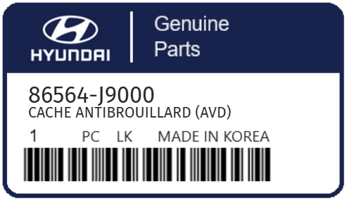 HYUNDAI - 86564-J9000 CACHE ANTIBROUILLARD (avd)