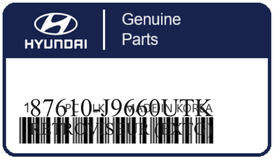 HYUNDAI - 87610-J9660UTK RETROVISEUR (extg)