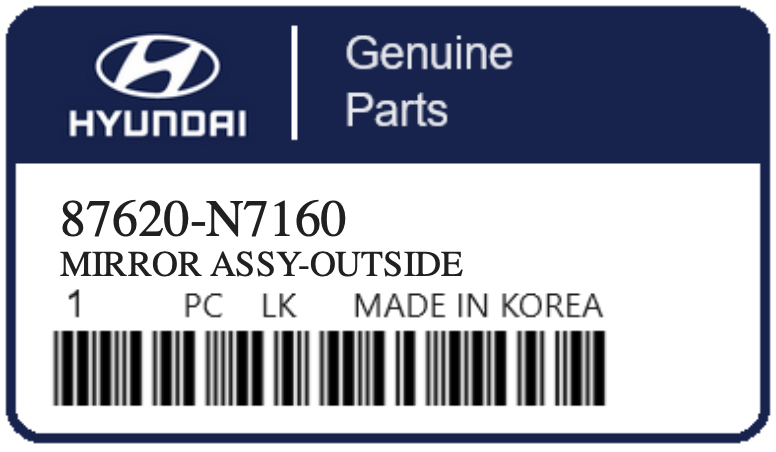 HYUNDAI - 87620-N7160 MIRROR ASSY-OUTSIDE