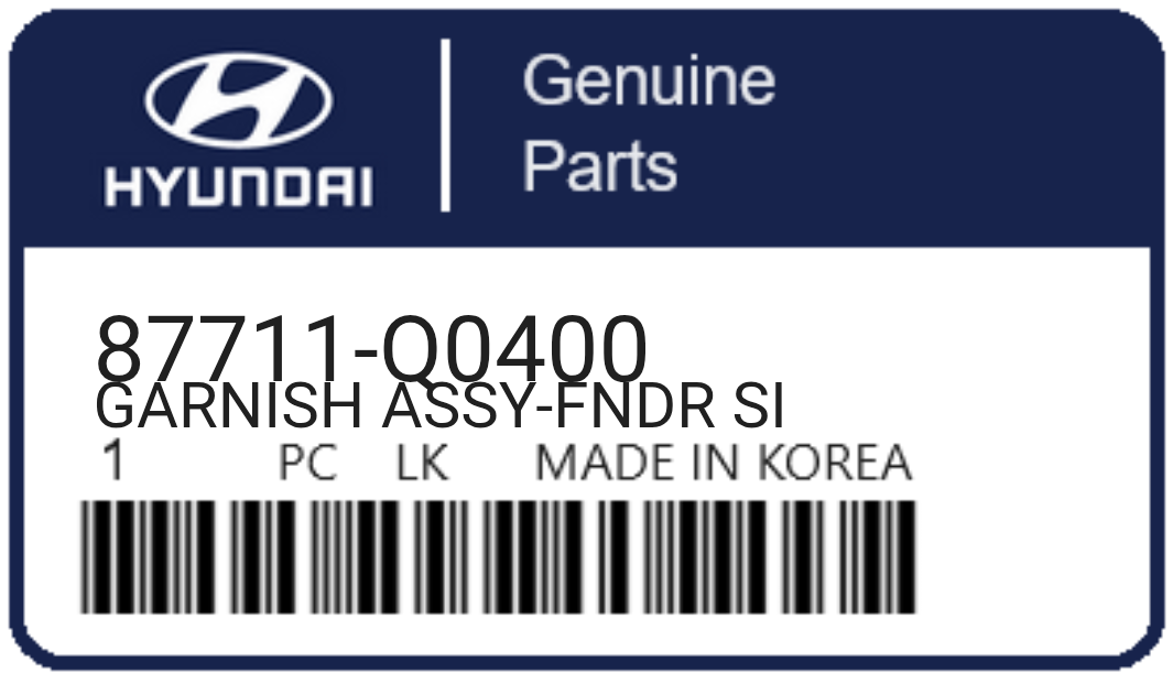 HYUNDAI - 87711-Q0400 GARNISH ASSY-FNDR SI