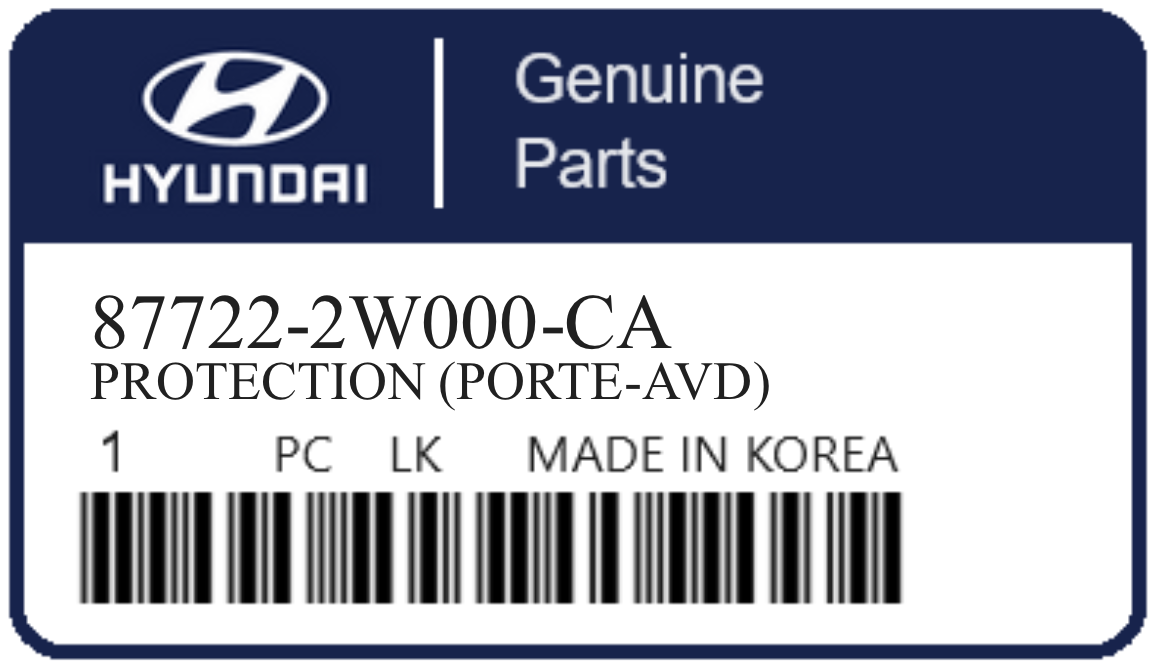 HYUNDAI - 87722-2W000-CA PROTECTION (porte-avd)