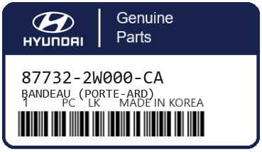 HYUNDAI - 87732-2W000-CA BANDEAU (porte-ard)