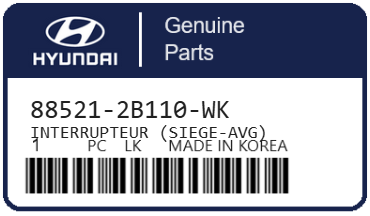 HYUNDAI - 88521-2B110-WK INTERRUPTEUR (siege-avg)