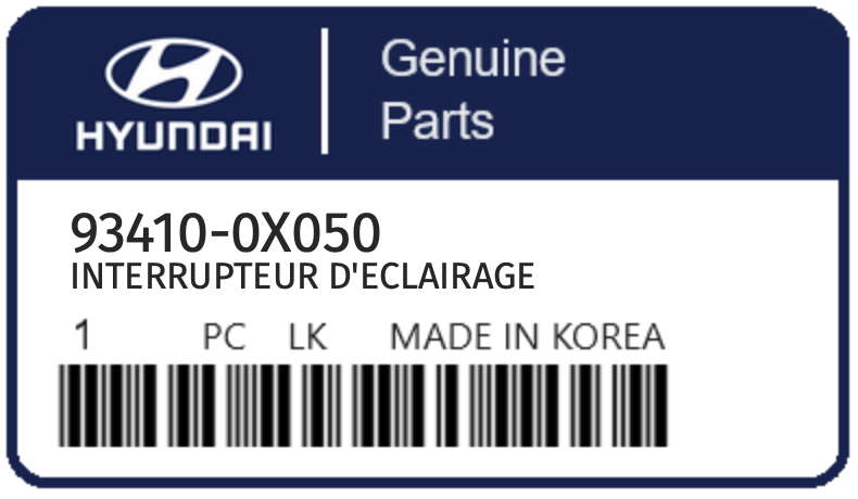 HYUNDAI - 93410-0X050 INTERRUPTEUR D'ECLAIRAGE