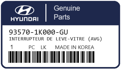 HYUNDAI - 93570-1K000-GU INTERRUPTEUR DE LEVE-VITRE (avg)