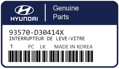 HYUNDAI - 93570-D30414X INTERRUPTEUR DE LEVE-VITRE
