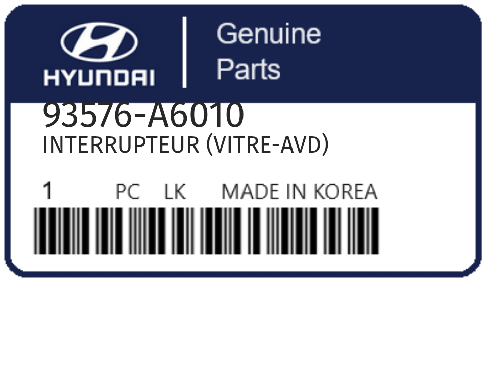 HYUNDAI - 93576-A6010 INTERRUPTEUR (vitre-avd)