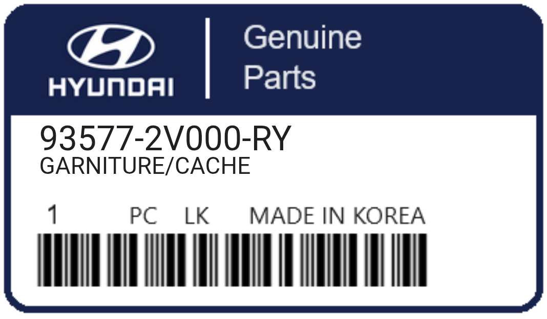 HYUNDAI - 93577-2V000-RY GARNITURE/CACHE