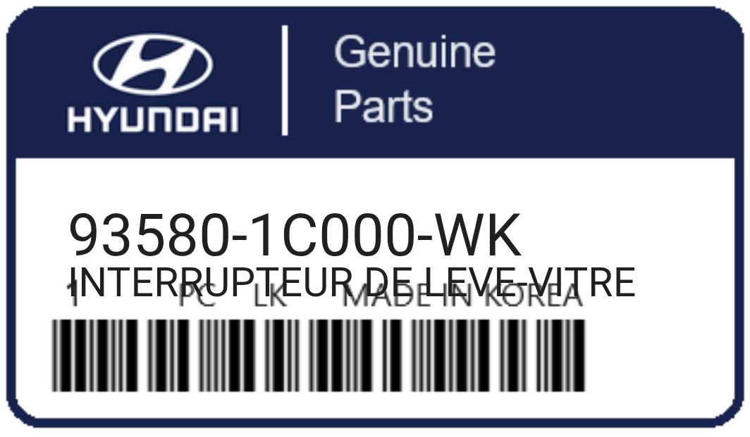 HYUNDAI - 93580-1C000-WK INTERRUPTEUR DE LEVE-VITRE