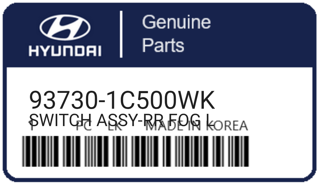 HYUNDAI - 93730-1C500WK SWITCH ASSY-RR FOG L