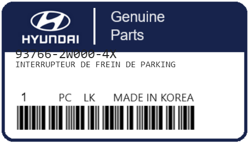 HYUNDAI - 93766-2W000-4X INTERRUPTEUR DE FREIN DE PARKING