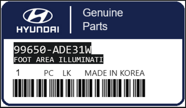 HYUNDAI - 99650-ADE31W FOOT AREA ILLUMINATI
