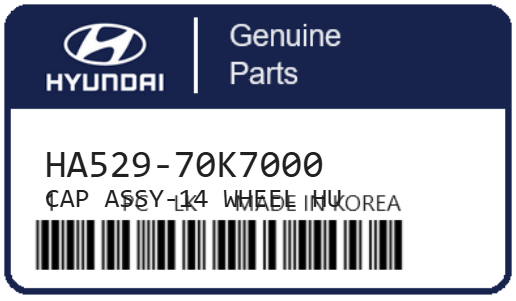 HYUNDAI - HA529-70K7000 CAP ASSY-14 WHEEL HU