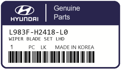 HYUNDAI - L983F-H2418-L0 WIPER BLADE SET LHD
