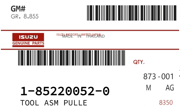 ISUZU - 18522-00520 TOOL ASM PULLE